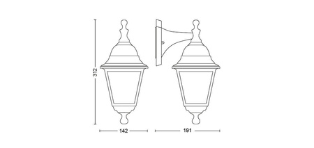 PHILIPS Kinkiet myGarden Lima, czarny, 1x60W E27 1747230PN