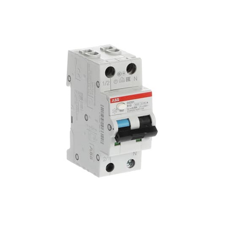 ABB Wyłącznik różnicowo-prądowy z członem nadprądowym DS201 B10A/0,03; typ A; I=10A; In= 30mA