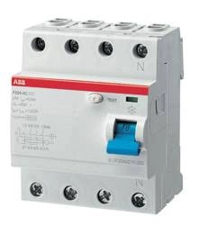 ABB Wyłącznik różnicowo-prądowy serii STANDARD F204-AC-100/0,3; 4-polowy; typ AC; I=100A; In= 300mA