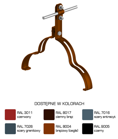 AN-KOM Uchwyt gąsiorowy "ROBEN" Z-śruba H=10 cm AN-15H/LA/
