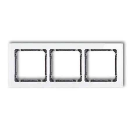 DECO Ramka 3-krotna efekt szkła biały biała-grafit  0-11-DRS-3