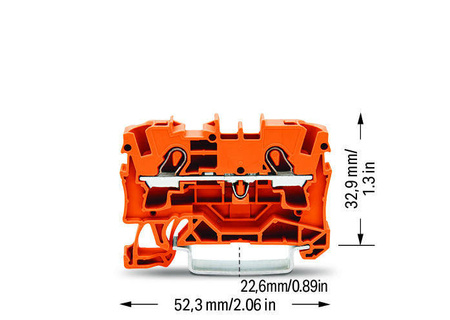 TOPJOBS Złączka szynowa sprężynowa 2-przewodowa 4 mm² (6 mm²) pomarańczowy 2004-1202