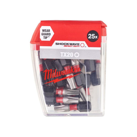 Milwaukee Zestaw bitówTorx T20 BIT SHOCKWAVE CDTX20 25MM-25 SZT