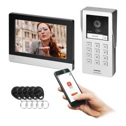 ORNO GAYD, zestaw wideodomofonowy jednorodzinny, 2-żyłowy, 8", Wi-Fi, ekran dotykowy, 2MP Full HD, RFID, szyfrator