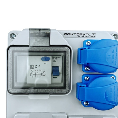 Rozdzielnica budowlana z uchwytem HL-FI 2*16A/5P CEE 2x230V erbetka z uchwytem zabezpieczona; DV-7235-F