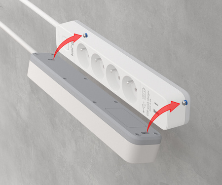 Kerg listwa przeciwprzepięciowa 4-gniazdowa + szybka ładowarka USB-A+USB-C 1,5m 3×1,5mm² H05VV-F 16A/250V