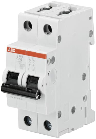 ABB Wyłącznik nadmiarowo-prądowy serii STANDARD 2-polowy C 4A 6kA S202-C4