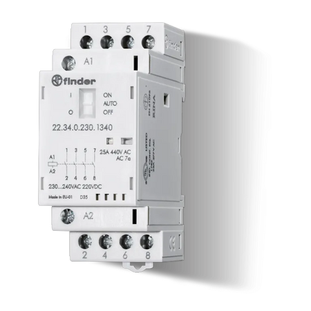 FINDER Stycznik modułowy 4NO 25A wskaźnik zadziałania LED napięcie cewki: 24V AC/DC